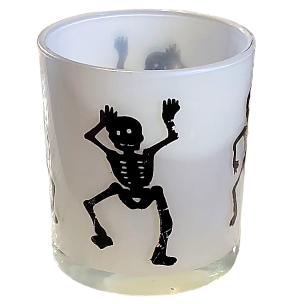 Halloween Dancing Skeleton Votive Tea Light Candle Holder